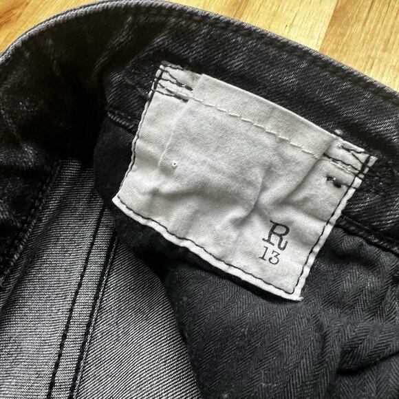 R13 Jeans Jenny Mid Rise Skinny Dirty Black Made In Italy Size 27 - Picture 7 of 13